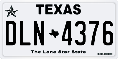 TX license plate DLN4376