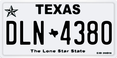 TX license plate DLN4380