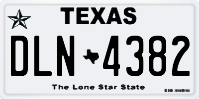 TX license plate DLN4382