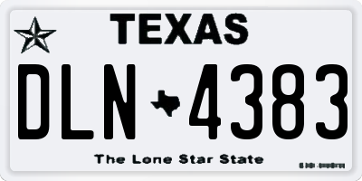 TX license plate DLN4383