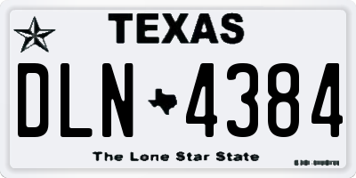 TX license plate DLN4384