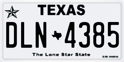 TX license plate DLN4385