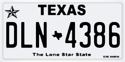 TX license plate DLN4386