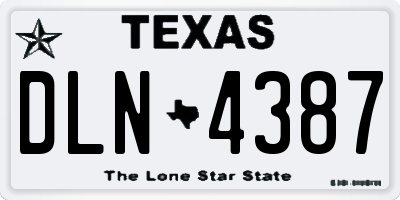 TX license plate DLN4387