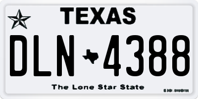 TX license plate DLN4388