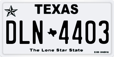 TX license plate DLN4403