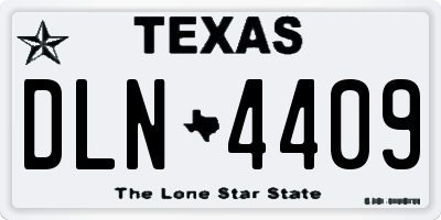TX license plate DLN4409