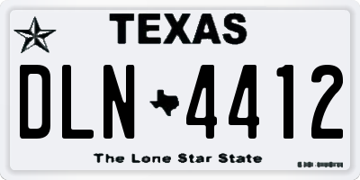 TX license plate DLN4412