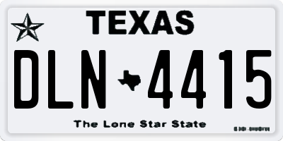 TX license plate DLN4415