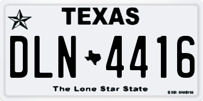 TX license plate DLN4416