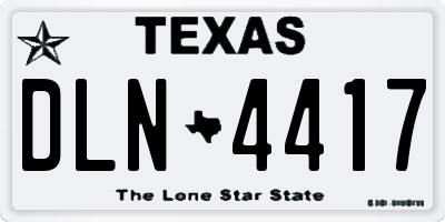 TX license plate DLN4417