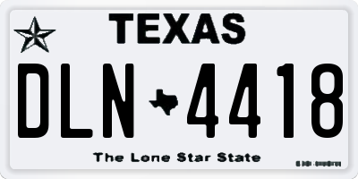 TX license plate DLN4418