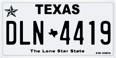 TX license plate DLN4419