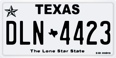 TX license plate DLN4423