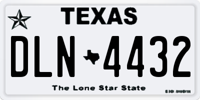 TX license plate DLN4432