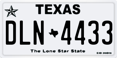 TX license plate DLN4433