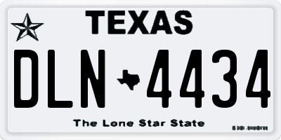 TX license plate DLN4434