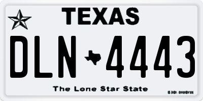 TX license plate DLN4443