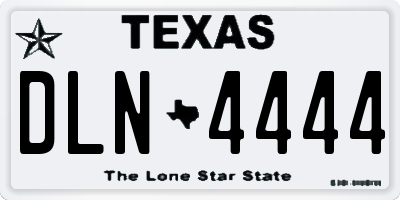 TX license plate DLN4444