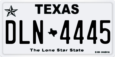 TX license plate DLN4445