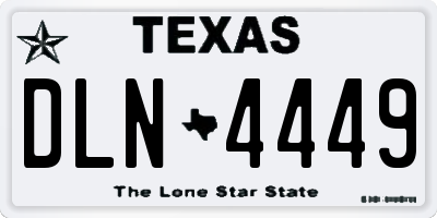 TX license plate DLN4449