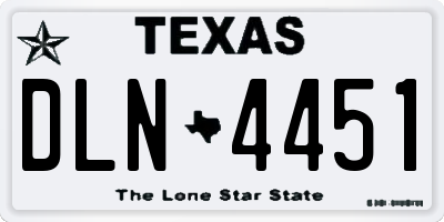 TX license plate DLN4451