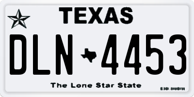TX license plate DLN4453