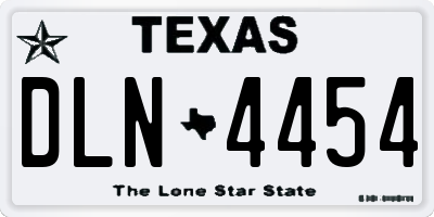 TX license plate DLN4454