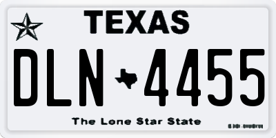 TX license plate DLN4455