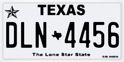 TX license plate DLN4456