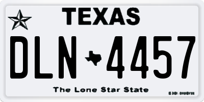 TX license plate DLN4457