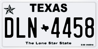 TX license plate DLN4458