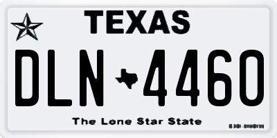TX license plate DLN4460
