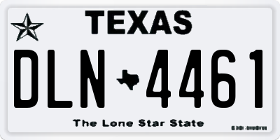 TX license plate DLN4461
