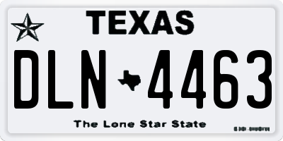 TX license plate DLN4463