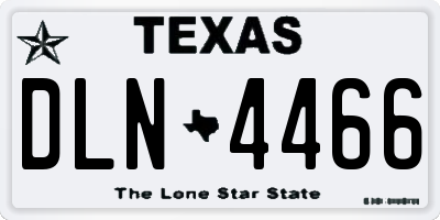 TX license plate DLN4466