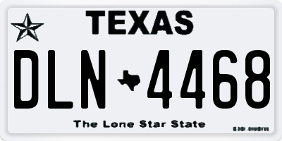 TX license plate DLN4468