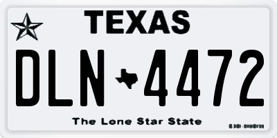 TX license plate DLN4472
