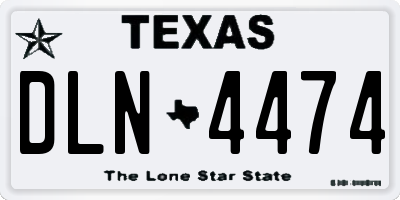 TX license plate DLN4474
