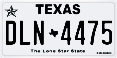 TX license plate DLN4475