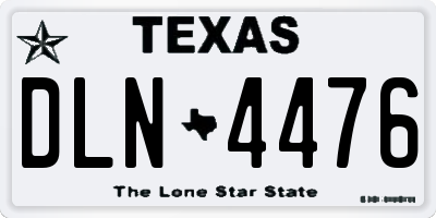 TX license plate DLN4476