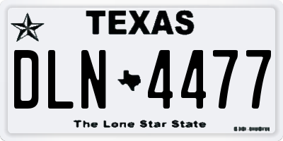 TX license plate DLN4477