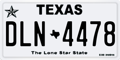 TX license plate DLN4478