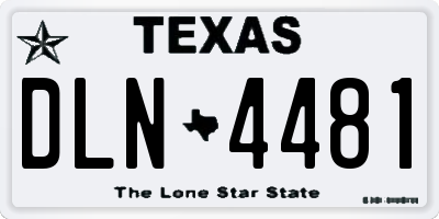 TX license plate DLN4481