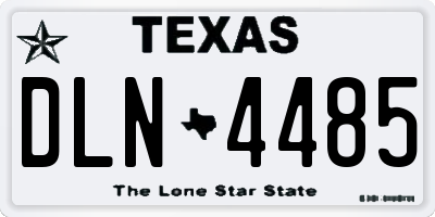 TX license plate DLN4485