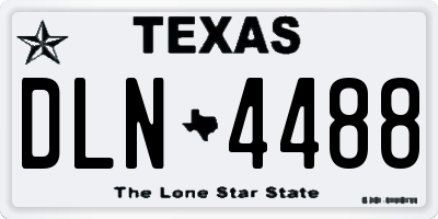TX license plate DLN4488