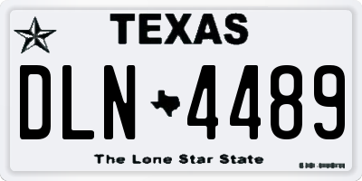 TX license plate DLN4489
