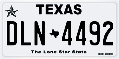 TX license plate DLN4492