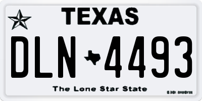 TX license plate DLN4493