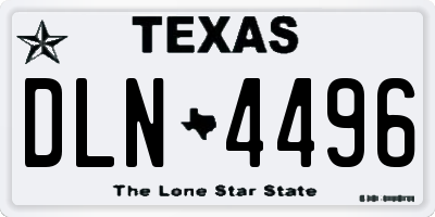 TX license plate DLN4496